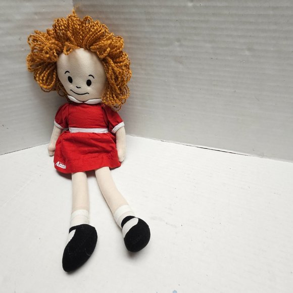 Raggedy Doll The Musical Annie Soft Plush Orange Yarn Hair Red Dress 15" - Picture 8 of 10